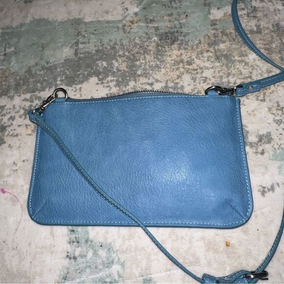 Burano Blue Leather Crossbody Bag - Picture 8 of 8